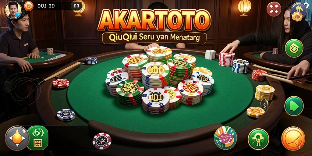 Tampilan gameplay QiuQiu dalam AKARTOTO yang menarik.