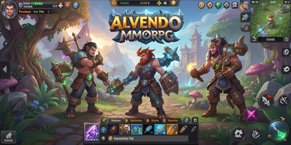 Tampilan gameplay ALVENDO yang menawan dan beraksi dalam pertempuran.