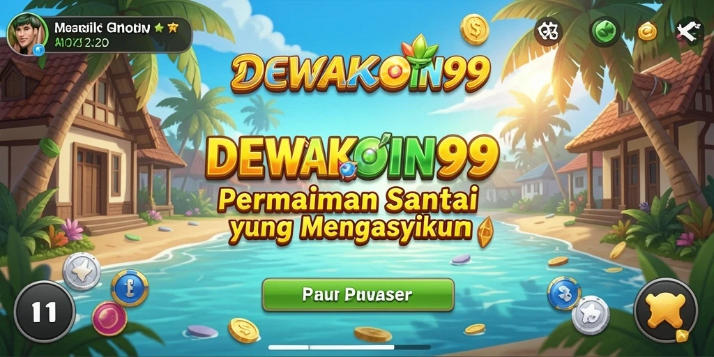 Screenshot utama dari gameplay DEWAKOIN99 yang penuh warna dan seru.