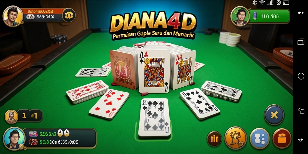 Screenshot gameplay DIANA4D menampilkan serunya bermain Gaple online.
