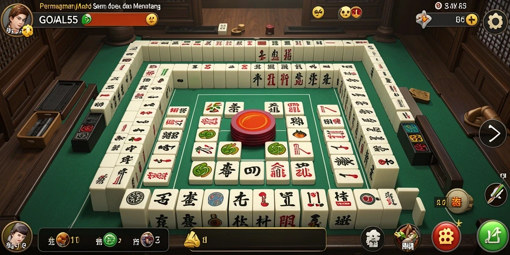 Tampilan gameplay seru dari permainan Mahjong GOAL55.