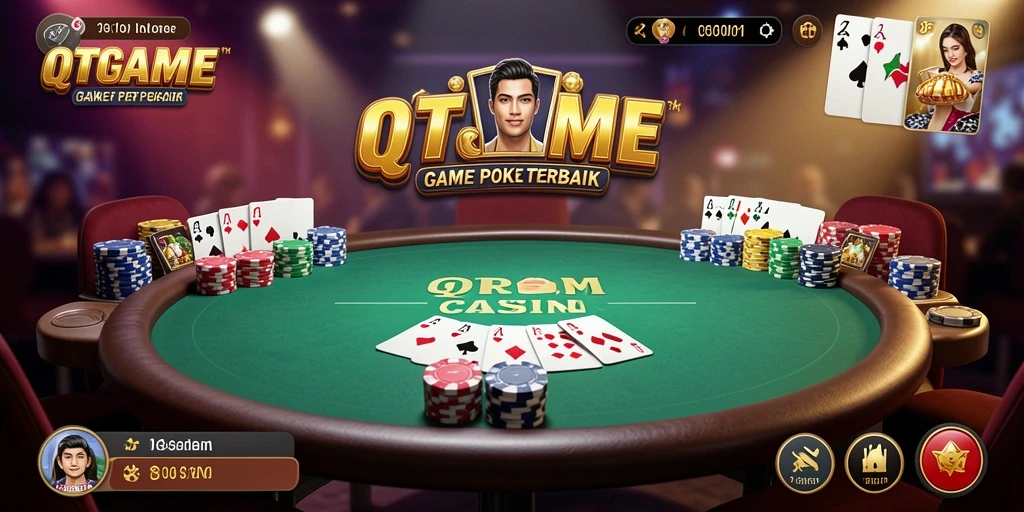 Screenshot QTGAME menampilkan aksi mendebarkan permainan Poker.