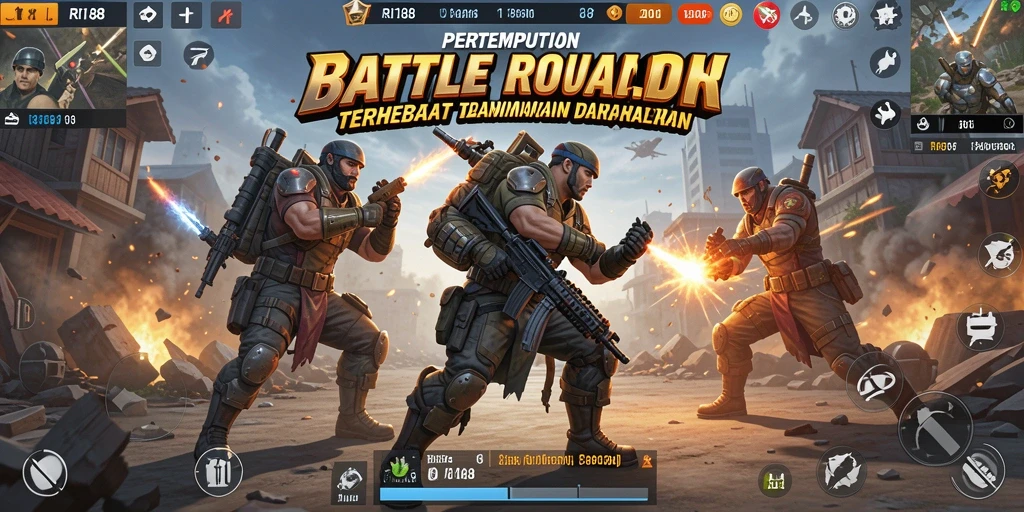 Gameplay RI188 yang seru dan mendebarkan dalam mode Battle Royale.