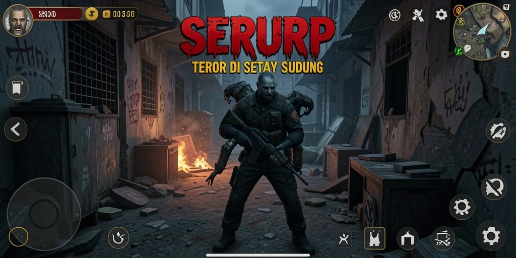 Tangkapan layar SERURP menunjukkan momen mencekam dalam gameplay yang penuh ketegangan.