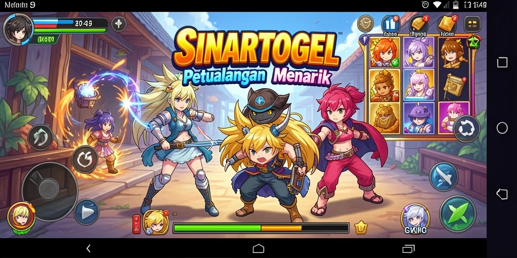 Screenshot utama SINARTOGEL menampilkan aksi karakter anime yang menegangkan.