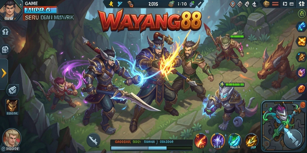 Tangkapan layar tuntutan strategis dalam pertarungan MOBA WAYANG88.